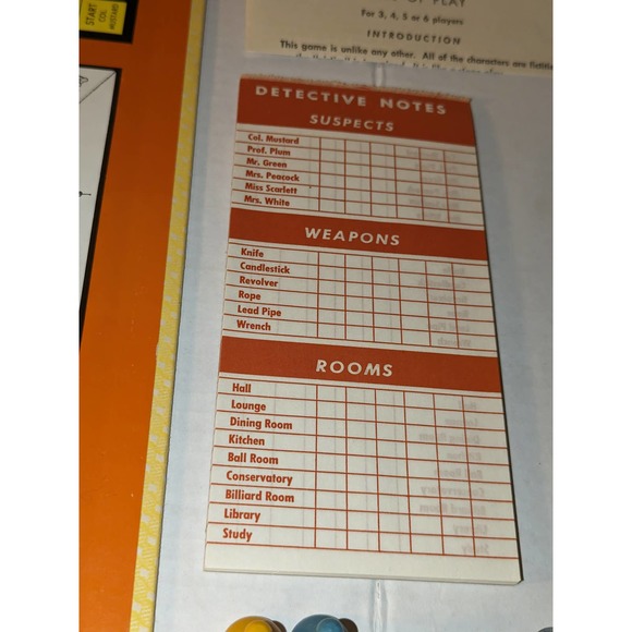 Vintage 1963 Original CLUE Detective Board Game Parker Brothers Complete - Picture 4 of 15